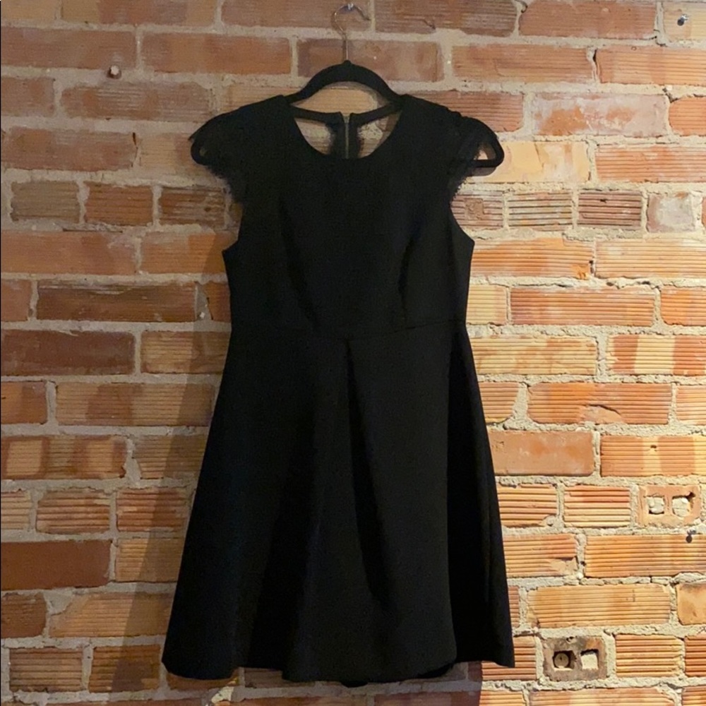 Black BCBGeneration midi dress with lace